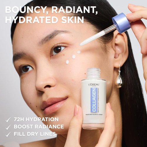 L'Oreal Paris Collagen Moisture Filler Serum - Hydrating Glow Formula with Collagen & Squalane