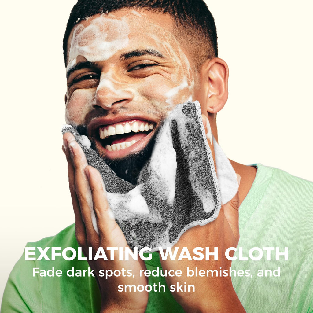 ZOMCHI 2 Count Wash Cloths, Exfoliating Washcloth with Dual Texture for Face and Body, Exfoliating Wash Cloth for Showering (Deep and Gentle)