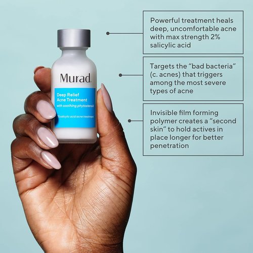 Murad Acne Treatment Combo - Deep Relief Treatment & Clarifying Cleanser with Salicylic Acid | Set of 2