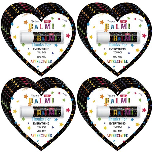 Sacubee 15 Pack Employee Appreciation Gifts Bulk Lip Balms Teacher Staff Team Thank You Gifts You're the Balm Winter New Year Appreciation Party Favors for Coworkers Women Men Volunteer (Heart)