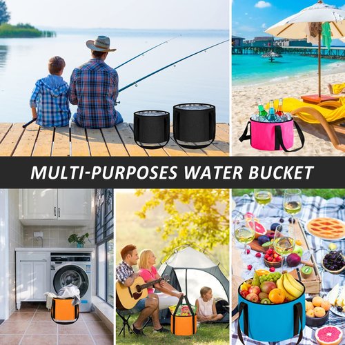 JSVSLTD Foot Bath Basin 20L Collapsible Bucket, Portable Foot Soak Tub Feet Soaking Bucket for Outdoor Travel, Camping, Fishing(Black)