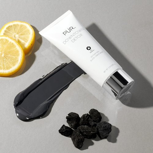 PÜR MINERALS Downtown Detox Black Lemon Face Mask - Detoxify & Soothe Skin with Charcoal & Green Tea Extract