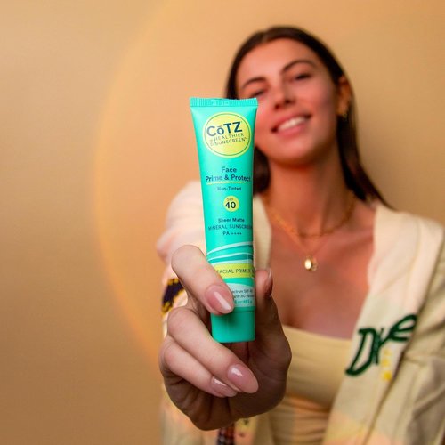 COTZ Face Prime & Protect Mineral Sunscreen - Broad Spectrum SPF 40 | Non-Tinted Facial Primer 1.5 oz