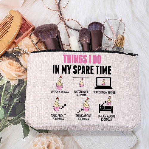 MEIKIUP Funny K-Drama Lover Gift Korean Merchandise Korean Drama Fan Gift K-Drama Women Makeup Bag (Watch K-DRAMA Bag)
