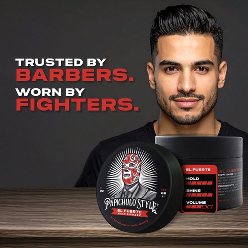 Papichulo Style Deluxe Pomade “El Fuerte” - Strong Hold & High Shine, Water-Based, 4 oz