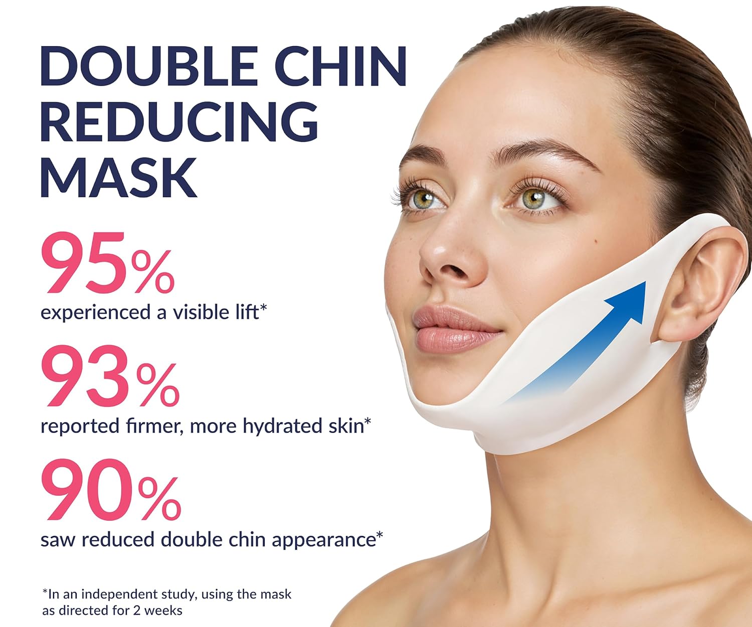 Stylia V Line Lifting Collagen Mask - Firm & Contour Jawline with Hyaluronic Acid - 10PC Neck Tightening Mask