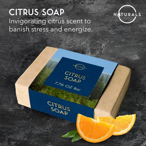 O Naturals Citrus Men's Soap Bar - Exfoliating All-Natural Formula | 7.76 oz Unisex