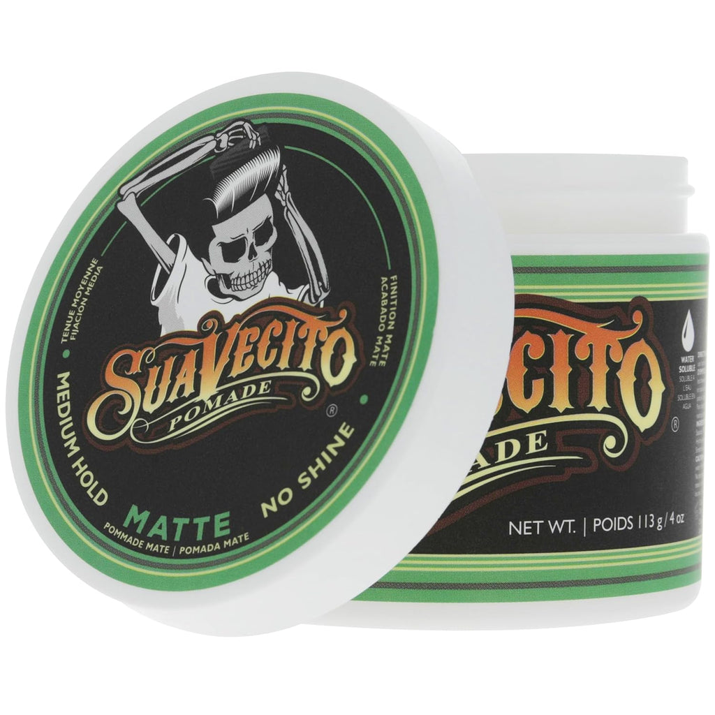 Suavecito Pomade - Matte Hair Paste for Natural Texture - Medium Hold, 4 oz | Perfect for Men's Hairstyles