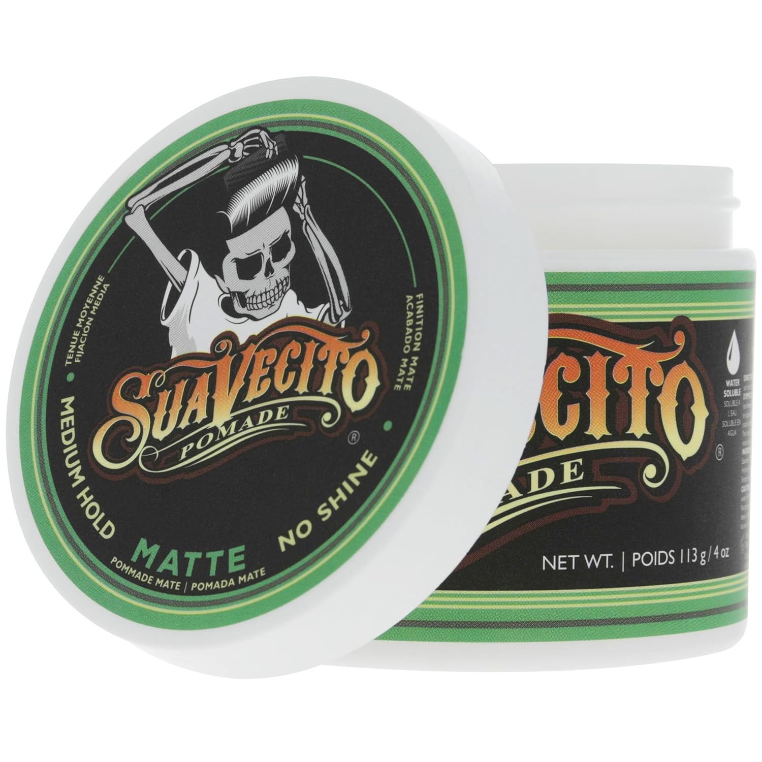 Suavecito Pomade - Matte Hair Paste for Natural Texture - Medium Hold, 4 oz | Perfect for Men's Hairstyles