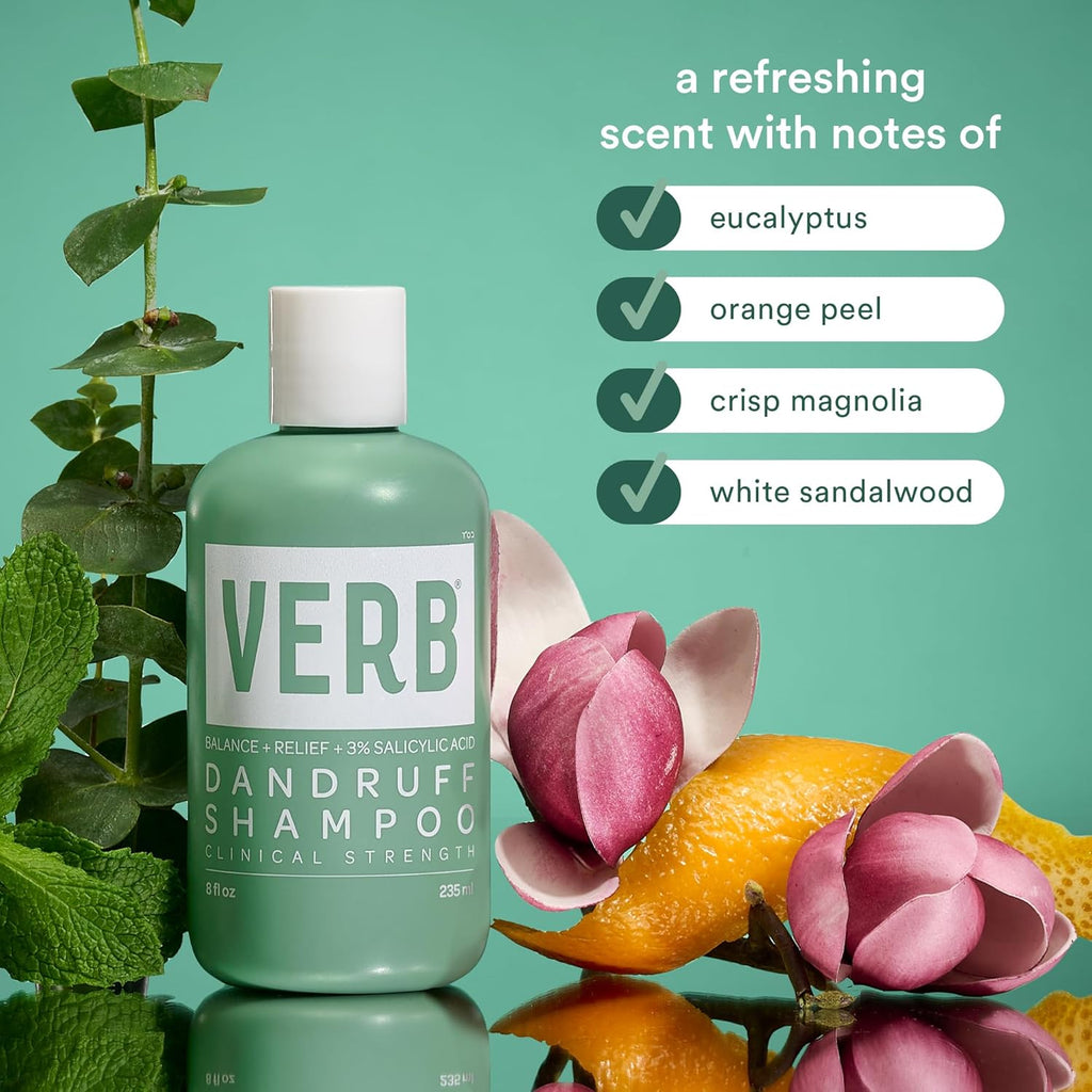 VERB® Dandruff Shampoo - Clinical Strength Relief with 3% Salicylic Acid for Gentle Cleansing