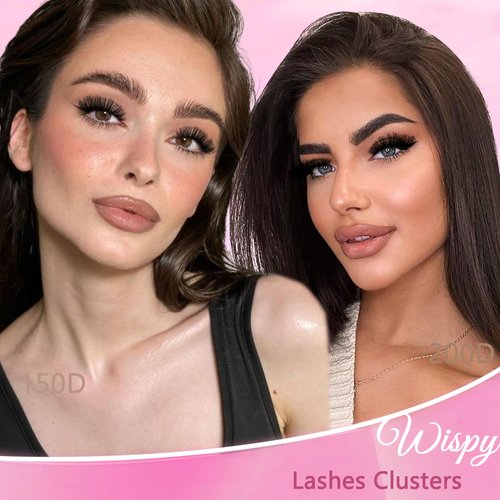 Lash Clusters Kit 150D+200D Thick Lash Clusters Eyelash Extension Kit 12-20mm Individual Lashes Kit with Lash Bond and Seal, Lash Tweezers for DIY Lashes Extension by INSPEAUTY