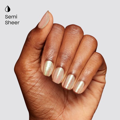OPI Infinite Shine MarshmelloOo So Sweet | Semi-Sheer Soft White with Pink & Green Shimmer Long Wear Nail Polish | Good Enough to Treat Collection | Holiday 2025