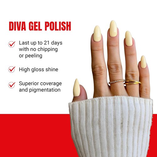 DND Gel Polish Set - Coquette Collection | UV/LED Gel & Air Dry Nail Lacquer Duo, 085 Banana Cream, 0.5 Fl Oz