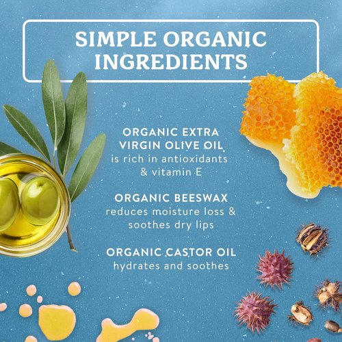 Badger Classic Organic Lip Balm Set - All-Natural Moisturizers | 4-Pack Variety (Unscented, Tea Tree, Mint & Tangerine)