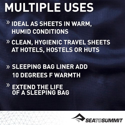 Sea to Summit Silk-Cotton Blend Sleeping Bag Liner - Lightweight Travel Essential for Comfort
