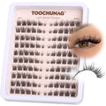 TOOCHUNAG Wispy Lash Clusters Natural Cluster Eyelash Extensions 3D Fairy Individual Lashes Clusters Eyelashes CD Curve Left&Right 7-15mm DIY Lash Extension at Home
