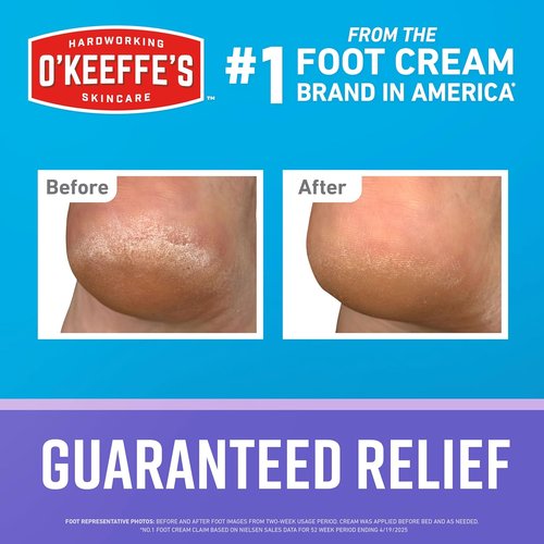 O'Keeffe's Night Treatment Foot Cream - 7 oz Tube | Guaranteed Relief for Extremely Cracked, Dry Feet