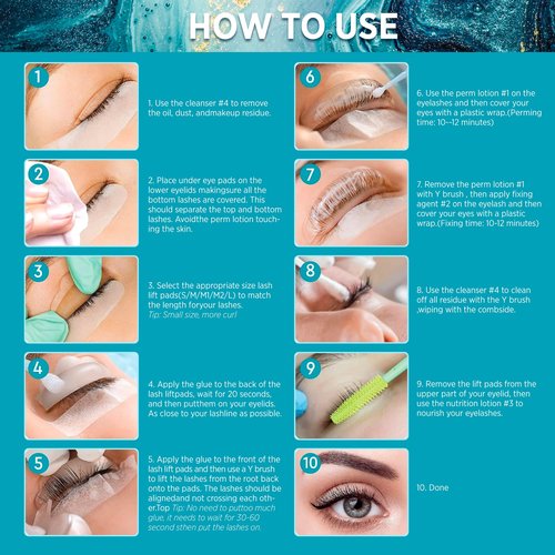 LATORICE Lash Lift Kit for Beginners: 5-in-1 Professional Eyelash Perm Set with Keratin for Women - Home Salon & DIY Beauty Treatment (Includes Rods/Glue/Serum) (40ml)