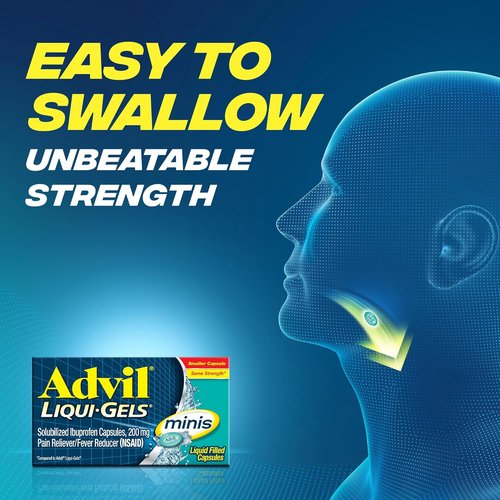 Advil Liqui-Gels Minis | Pain Reliever & Fever Reducer with 200mg Ibuprofen - 200 Liquid Capsules