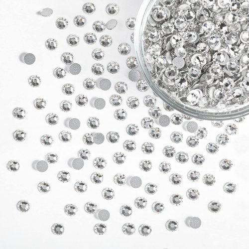 Beadsland Flatback Rhinestones Bulk,14400pcs White Rhinestones for Nails Crafts Clothes DIY Decoration, Crystal, SS12,3.0-3.2mm