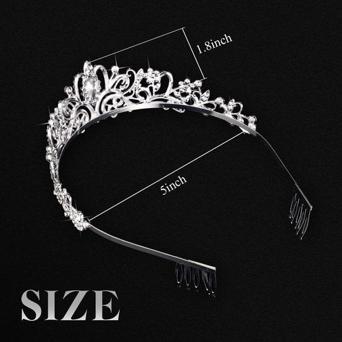 BBTO 10 Pcs Crystal Tiara and Crowns for Women Girls Princess Rhinestone Crown Queen Headbands with Combs Bride Tiaras for Christmas Birthday Party Gifts Wedding Prom Hair Accessories(Silver)