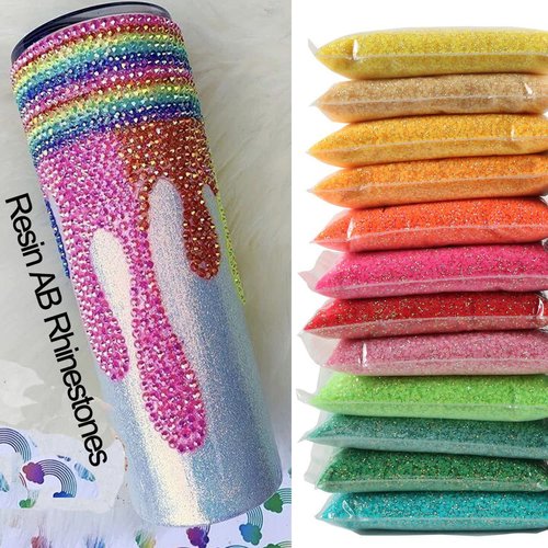 Big Pack 3mm 50000PCS Resin Rhinestone Flatback Round AB Jelly Color Rhinestones for Nail Art, Bottles, Makeup Clothes Shoes Cup DIY Crafts Supplies