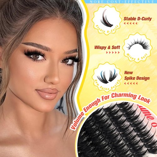 Manga Lash Clusters Wispy Eyelash Clusters With Spikes 300Pcs 13-21MM Long Volume Cluster Eyelash Extensions Fairy Lash Extensions Anime Lash Clusters Thick Individual Lashes by Zegaine