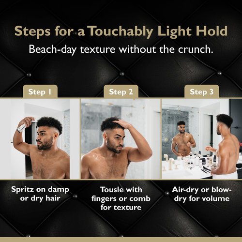 DandyMen Sea Salt Spray – Lightweight Texture, Volume, and Flexible Hold with Epsom Salt & Pro-Vitamin B5 (2-pack, Saffron Ember)