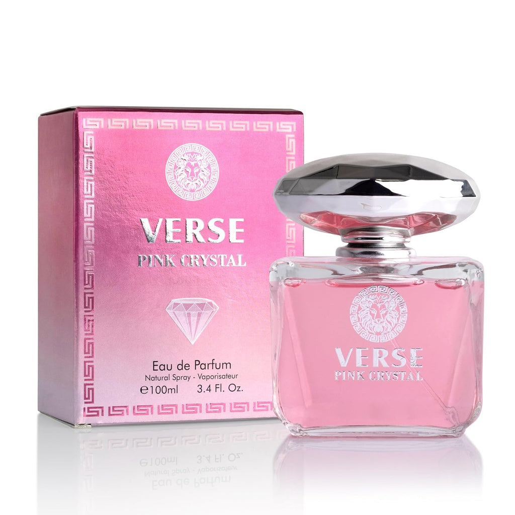 Verse Pink Crystal Eau De Parfum for Women - Floral & Fruity Scent with Pomegranate & Yuzu - 100ml Elegant Bottle