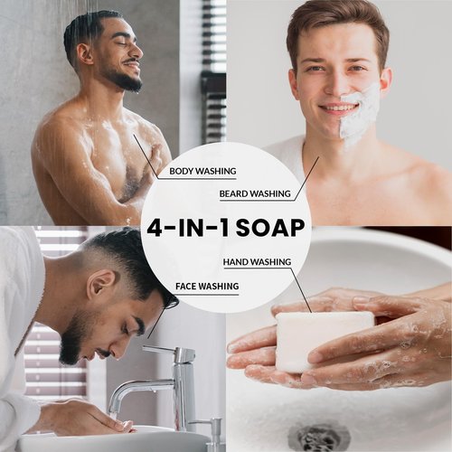 Rinse & Robust Mens Bar Soap 6Pcs Cleansing All Natural Handmade Mens Moisturizing&Exfoliating Oatmeal Scrub Soap Gift for Men Body&Hand All Skin Type|6 Different Scents |5.3 oz of 6 Bars