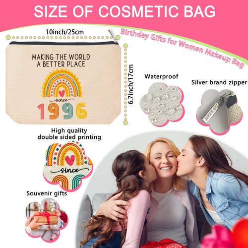 ancpeany 30th Birthday Decorations for Her, Happy 30th Birthday Gifts for Women, 1996 Dirty 30 Year Old Birthday Gifts Makeup Bag for Wife, Sister, Friend, Mothers Day, Christmas Cosmetic Pouch