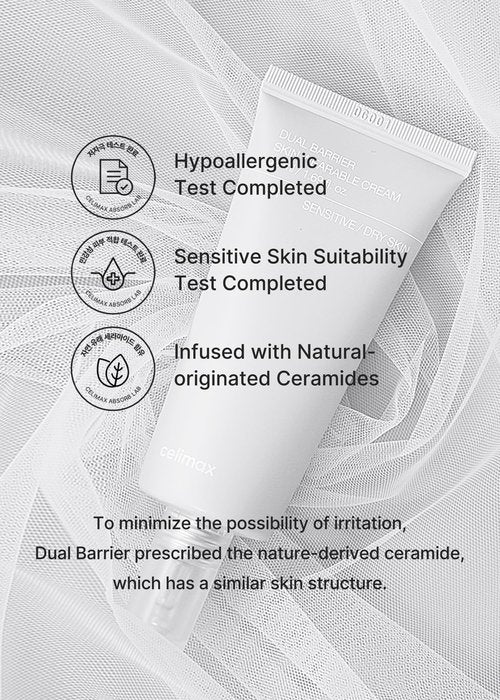 celimax Dual Barrier Skin Wearable Cream | Long Lasting Cream Face Moisturizer with Ceramides, Hyaluronic Acid, Moisturizing, Hydrating, Soothing, Repairing, Day & Night Cream, 50ml