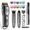 Hatteker Hair Clipper Cordless Barber Clipper T-Blade Beard & Nose Trimmer Grooming Kit Professional IPX7 Waterproof
