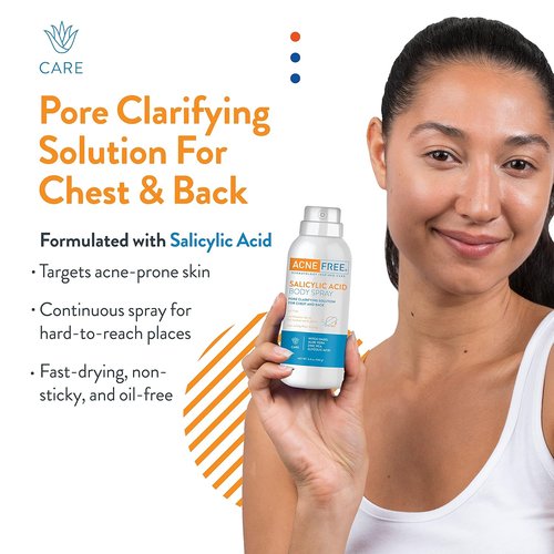 Acne Free Salicylic Acid Body Spray - Exfoliating & Pore-Clarifying Formula | 5 Ounce (Pack of 3)