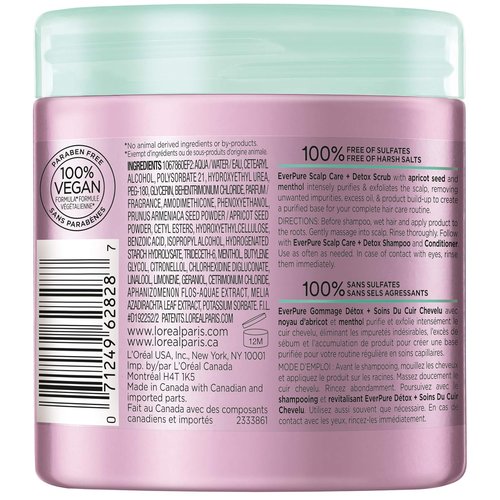 L'Oreal Paris EverPure Detox Scrub - Exfoliating Scalp Care with Apricot Seed, 8 Ounces