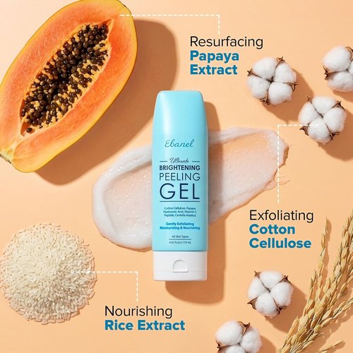 Ebanel Brightening Peeling Gel - Gentle Exfoliating Face & Body Scrub with Hyaluronic Acid | Deep Pore Cleanser