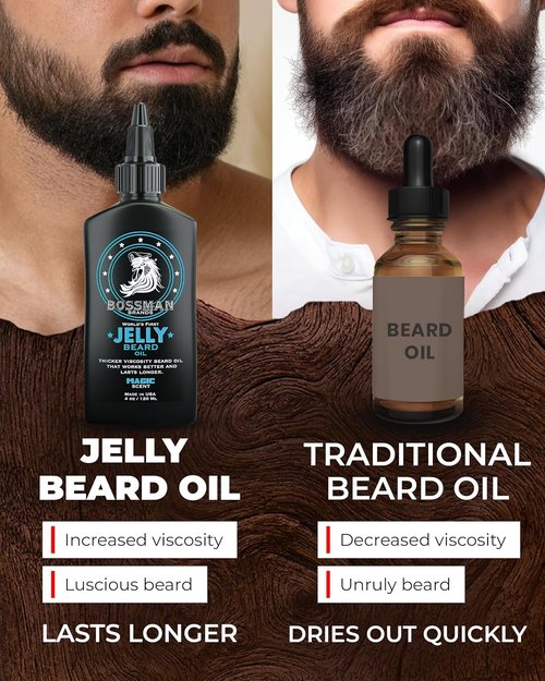 Bossman Jelly Beard Oil - Magic Scent Beard Softener & Moisturizer for Men (4 oz)