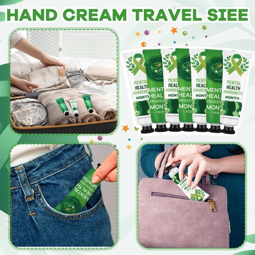 Loopeer 50 Pcs Mental Health Awareness Hand Cream Gift Set Bulk Mental Health Awareness Month Items Travel Size Hand Lotion Gifts for Women Men Public Charity Events Favor