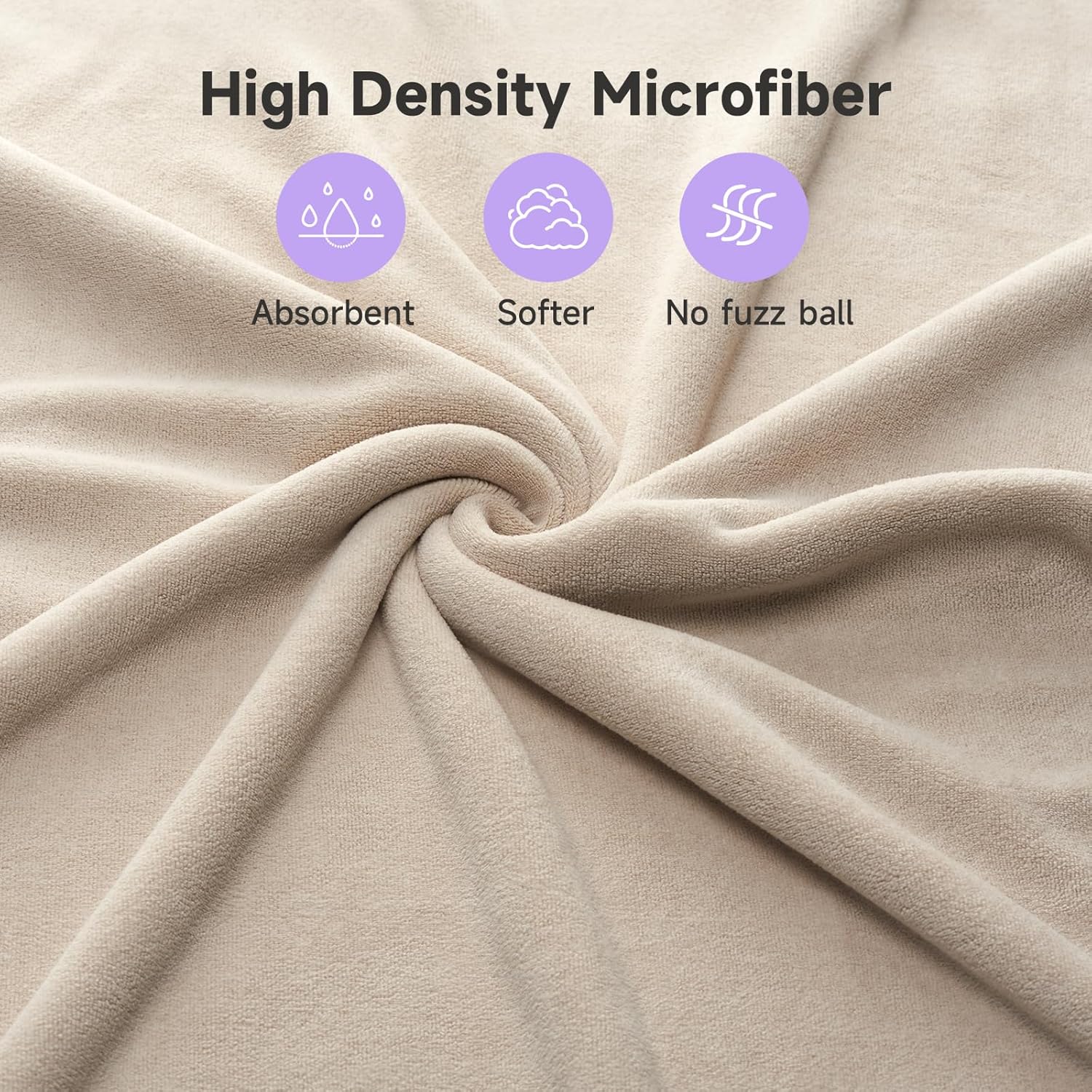 Umisleep Microfiber Hair Towel - Super Absorbent Wrap for Long, Thick Curly Hair | 41" x 22" - Camel