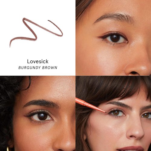 SOSHE Beauty - Waterproof Precision Eyeliner | 1.5mm Smudge-Proof Gel Liner | Easy Refills in Lovesick Burgundy Brown