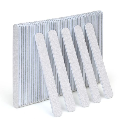 GazePlus Nail Files, 50 PCS Fingernail Files 7" Long 80/100 Grit Emery Boards for Nails - Professional Nail File Bulk Washable for Acrylic, Gel, Dip Powder, and Poly Gel Nails