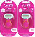 Gillette Venus Snap Cosmo Pink with Extra Smooth Women's On-The-Go Razor - 1 Handle + 1 Refill (Pack of 2)