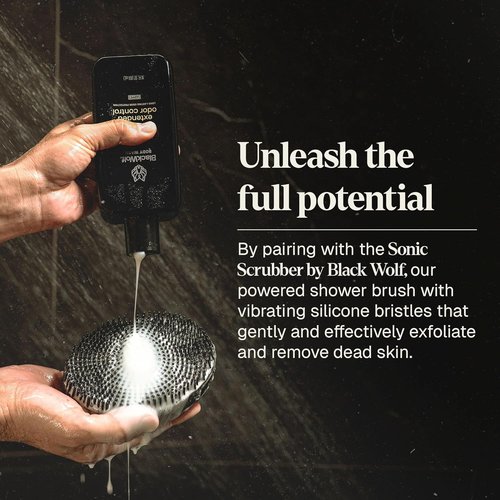 Black Wolf Deodorizing Body Wash for Men - Long-Lasting Hydrating Shower Gel | Clean Agave Scent