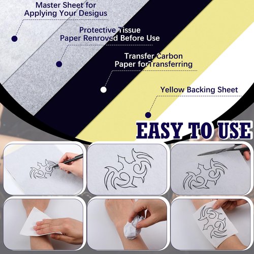 Jingmore 1015 Pcs Tattoo Skin Practice Kit Included 1000 Tattoo Ink Caps 3 Storage Containers 2 Ink Cup Holders 5 Practice Skins 3mm 5 Paper Transfer for Tattoos Supplies
