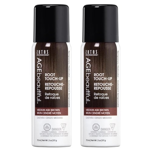 AGE Beautiful Root Touch Up Hair Color Spray - Temporary Gray Concealer | Adds Volume & Covers Thinning Patches | Water & Sweat Resistant