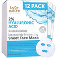 By Nature 2% Hyaluronic Acid Sheet Face Mask for Dry, Dehydrated & Sensitive Skin – Hydration Boost with Prickly Pear & Squalane – Made in New Zealand – Pack of 12
