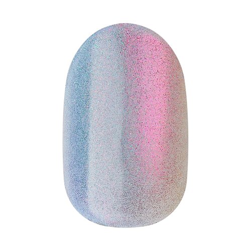 KISS imPRESS Press-On Nails - ColorFX 'Fly Up' Silver, Short Oval Shape, 30 Nails & Accessories Included