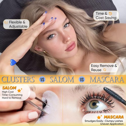 Pleell Natural Lash Clusters Wispy Eyelash Clusters 10-13MM CC-Curly Cluster Eyelash Extensions Fairy Lashes Clusters with Invisible Band Bunny Individual Lashes Extensions