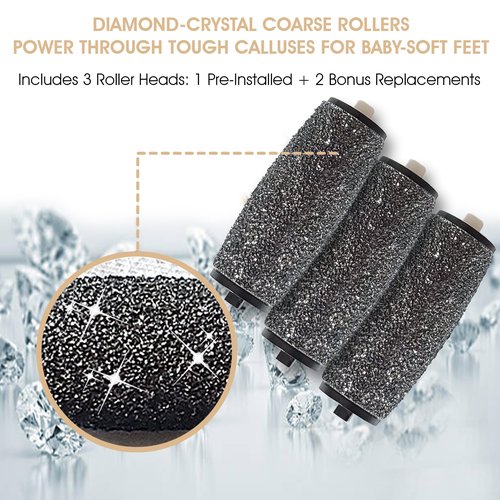 Powerful Electric Callus Remover Wand – Rechargeable Foot File, Grinder & Scrubber - Removes Dead, Hard Skin & Calluses – Best Pedicure Tool for Soft, Smooth Feet for Men & Women (Rose Gold)