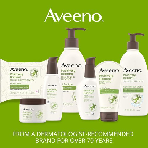 Aveeno Positively Radiant Facial Cleanser - Brightening Formula with Soy Extract | 11 fl. oz, Sulfate-Free